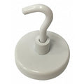 Magnetic Hook, White, 14 Lb, 1.25 In Dia