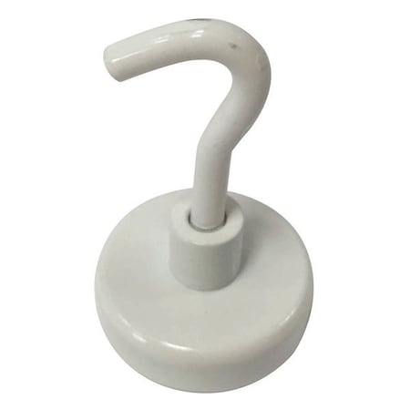 Magnetic Hook, White, 9 Lb, 1 In Dia