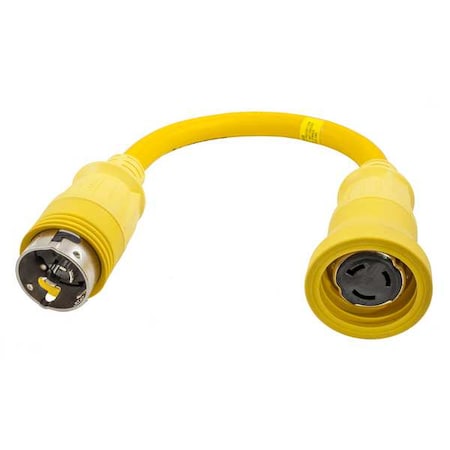 Power Strip, Marine, Molded, Straight, L14-50P/CS6365C, 2.1 ft., Yellow