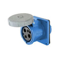 Watertight Pin & Sleeve Receptacle, 60 A, 250V AC, Single Phase, 2 Pole, IEC Grounding, Blue