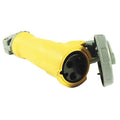 Watertight Pin & Sleeve Connector, 60 A, 125V AC, Single Phase, 2 Pole, IEC Grounding, Yellow