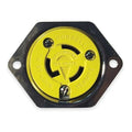 Flanged Locking Receptacle, L5-15R, 15 A, 125V AC, Single Phase, 2 Pole, Flush Mount, Silver