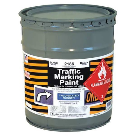 Traffic Zone Marking Paint, 5 Gal., Black, Chlorinated Solvent -Based