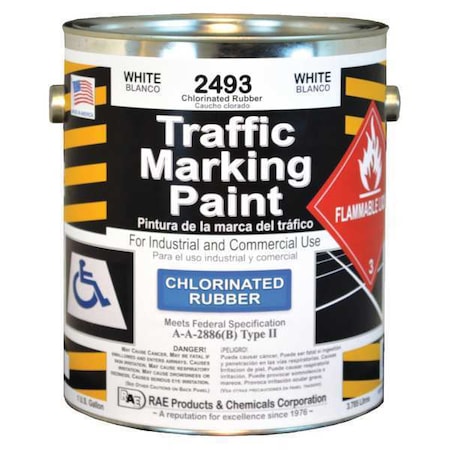 Traffic Zone Marking Paint, 1 gal., White, Chlorinated Solvent -Based