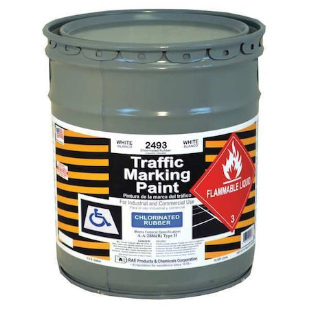 Traffic Zone Marking Paint, 5 Gal., White, Chlorinated Solvent -Based