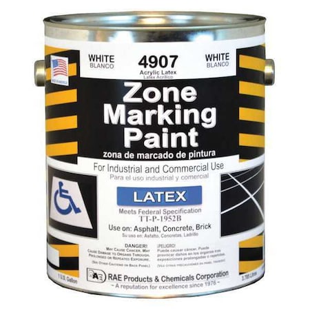 Traffic Zone Marking Paint, 1 gal., White, Latex Acrylic -Based