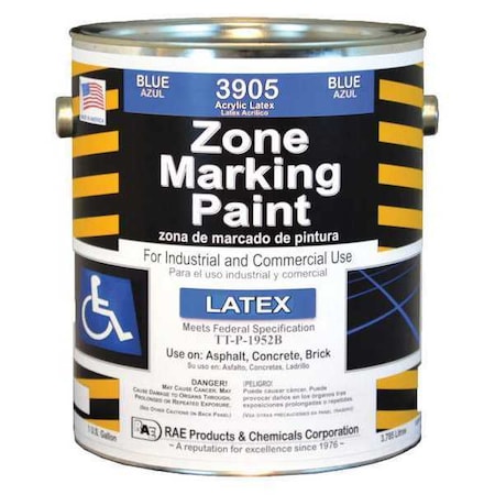 Traffic Zone Marking Paint, 1 gal., Handicap Blue, Latex Acrylic -Based
