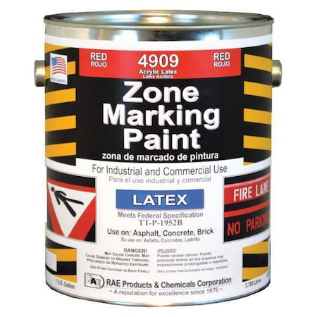 Traffic Zone Marking Paint, 1 gal., Red, Latex Acrylic -Based