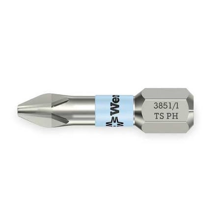 Torsion Bit, SAE, 1/4", Hex, No 1,1", SS