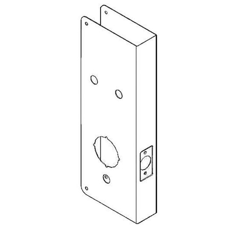Door Reinforcer, Backset 2 3/4 In