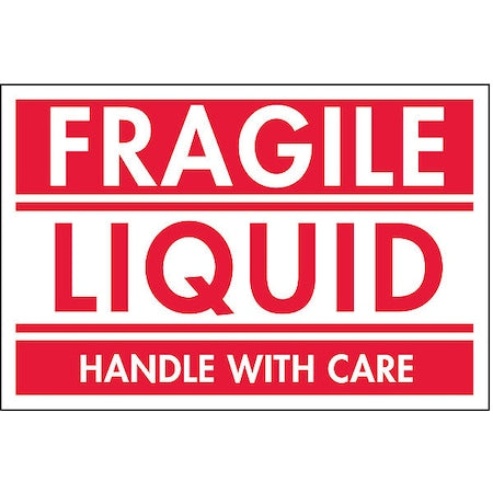 2" x 3" Adhesive Back Shipping Labels, Fragile Liquid, Pk500