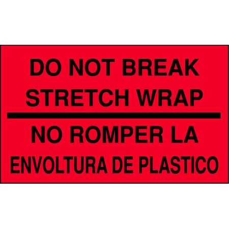 Shipping Labels, 3 In. H, Black/Red, PK50