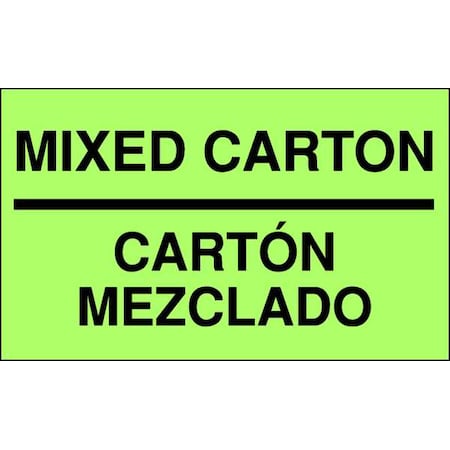 Shipping Labels, Black/Green, 5 In. W, PK50