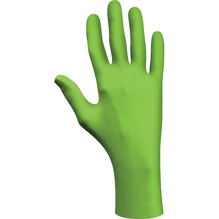 7705PFT, Disposable Gloves, 4 mil Palm, Nitrile, Powder-Free, L (9), 100 PK, Green