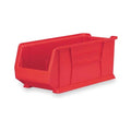 Storage Bin, Plastic, Red, 10 in H, 11 in W, 23 7/8 in L