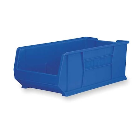 Storage Bin, Plastic, Blue, 11 in H, 16 1/2 in W, 29 7/8 in L