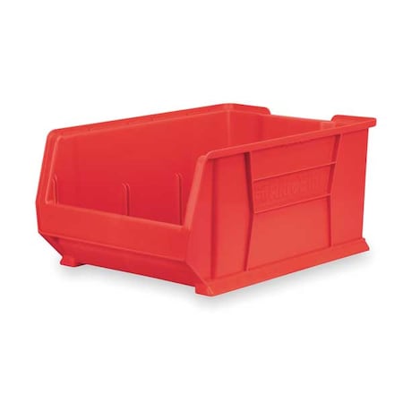 Storage Bin, Plastic, Red, 11 in H, 16 1/2 in W, 23 7/8 in L