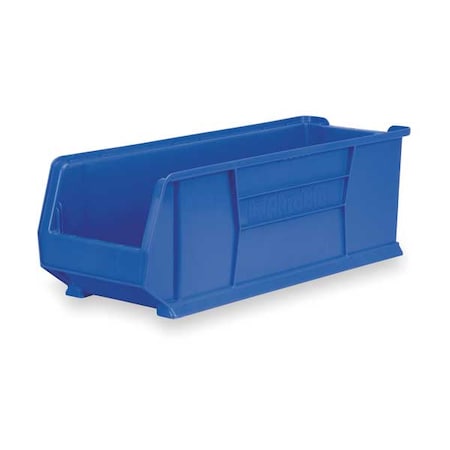 Storage Bin, Plastic, Blue, 10 in H, 11 in W, 23 7/8 in L