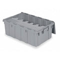 Attached Lid Container, 17 gal Volume Cap., 27 in L, 17 in W, 12 1/2 in H, Plastic, Steel Hinge