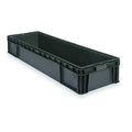Solid & Stackable Straight Wall Storage Container, 18 gal, 48 in L x 15 in W x 7-1/2 in H, Gray
