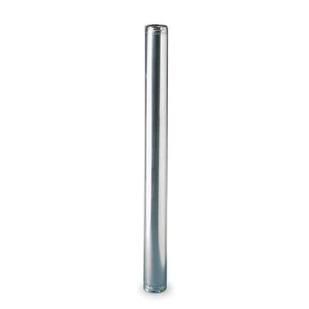 Gas Vent Pipe, 6 in ID x 3 ft L, Snap Lock, 26 ga Galvanized Steel, 400 to 550F, Category I, 2 Ply
