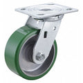 Swivel NSF-Listed Plate Caster, 5 in. Dia, 1050 lb, Green