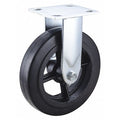 Rigid NSF-Listed Plate Caster, Rubber, 8 in., 600 lb.
