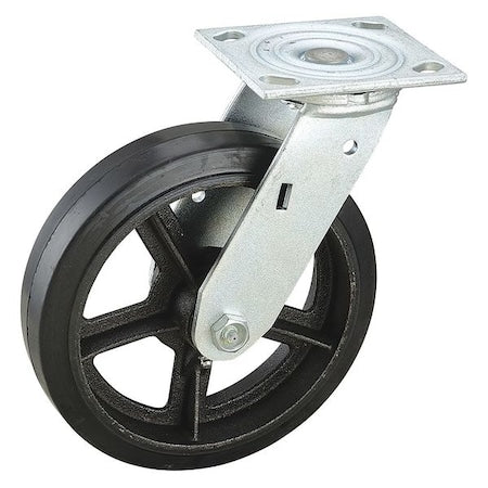Swivel NSF-Listed Plate Caster, 600 lb., 75 Shore A