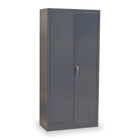 Shelving Storage Cabinet, 72 in H, 36 in W, 18 in D, Swing, Keyed, Gray, 4 Shelves, 0 Drawers