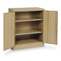 Shelving Storage Cabinet, 42 in H, 36 in W, 18 in D, Swing, Keyed, Tan, 2 Shelves, 0 Drawers
