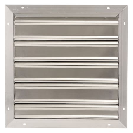 20 in 23"H-W 5 1/4"L Aluminum Backdraft Damper, 20-1/2 in x 20-1/2 in, Aluminum