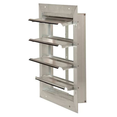 12 in 17"H-W 5.75"L Aluminum Wall Fan Shutter, 14-1/2 in x 14-1/2 in, Aluminum