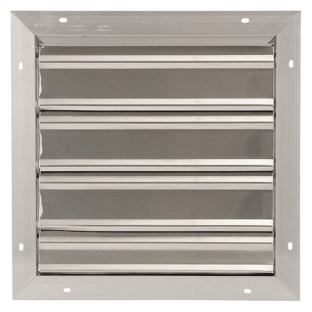 16 in 19"H-W 5 1/4"L Aluminum Backdraft Damper, 16-1/2 in x 16-1/2 in, Aluminum