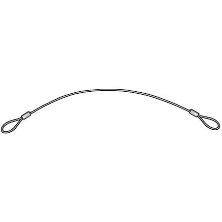 2 Loops Lanyard, 12 in, 3/64 in Pin Dia., Galvanized Steel, Nylon Coated, 10 PK