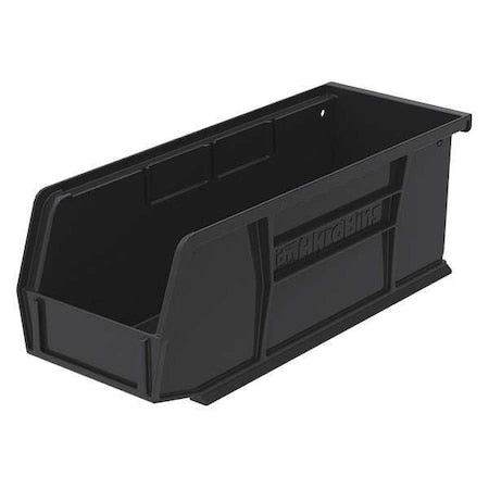 Hang & Stack Storage Bin, Plastic, Black, 4 in H, 4 1/8 in W, 10 7/8 in L
