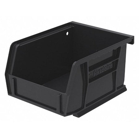 Hang & Stack Storage Bin, Plastic, Black, 3 in H, 4 1/8 in W, 5 3/8 in L