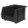 Hang & Stack Storage Bin, Plastic, Black, 7 in H, 8 1/4 in W, 10 3/4 in L