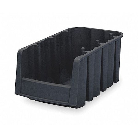 Hang & Stack Storage Bin, Plastic, Black, 5 in H, 8 3/8 in W, 11 in L