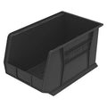 Hang & Stack Storage Bin, Plastic, Black, 10 in H, 11 in W, 18 in L