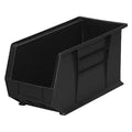 Hang & Stack Storage Bin, Plastic, Black, 9 in H, 8 1/4 in W, 18 in L