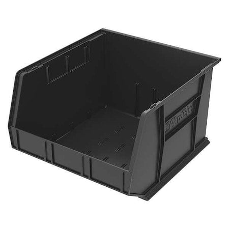 Hang & Stack Storage Bin, Plastic, Black, 11 in H, 16 1/2 in W, 18 in L