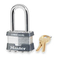 Padlock, Keyed Different, Long Shackle, Rectangular Steel Body, Steel Shackle, 3/4 in W