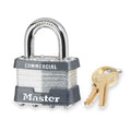 Padlock, Keyed Different, Standard Shackle, Rectangular Steel Body, Steel Shackle, 3/4 in W