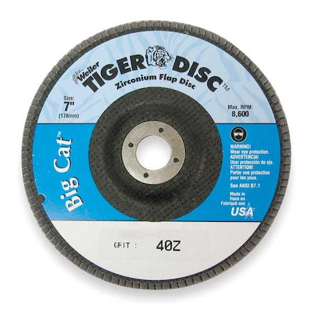 Arbor Mount Flap Disc, 7in, 40, Coarse