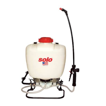 4 gal Backpack Sprayer, Poly, 48 in L Hose, 60 PSI, Cone/ Fan/ Jet Nozzle Spray Pattern, Manual