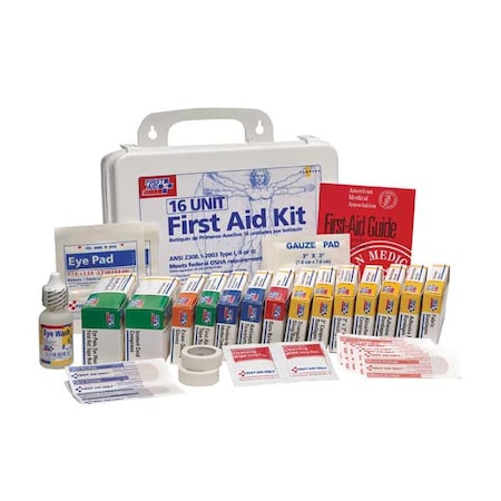 First Aid Kit and Housing, Plastic 89 Components, 25 People Served