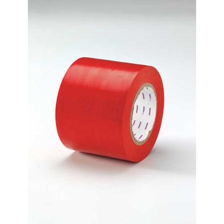 Safety Warning Tape Vinyl Red, 4" W x 180 ft. L, 5 mil Thick