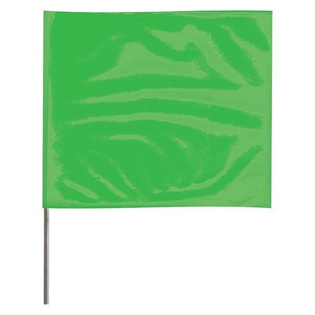 Marking Flag, Vinyl, 21" Wire Staff, Blank, 21" L., 100 PK