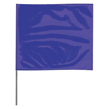 Marking Flag, Vinyl, 21" Wire Staff, Blank, 21" L., 100 PK