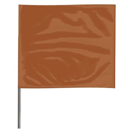 Marking Flag, Vinyl, 15" Wire Staff, Solid, 15" L., 100 PK